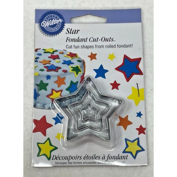 NEW Wilton Star Flower Fondant Cut-Outs Cutters 3 Piece Set Cookie Cake Baking - Picture 2 of 5